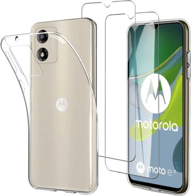Für Motorola E14 G04 G34 G54 G84 Hülle, durchsichtige Silikon HARTE PANZE Handyhülle