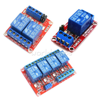 5V/9V/12V/24V 1/2/4 Channel Relay + Optocoupler Support High/Low Level Trigger