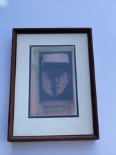 Mid Century Painting Abstract PORTRAIT ROBERT BERG CALIFORNIA SDSU Vintage 1968