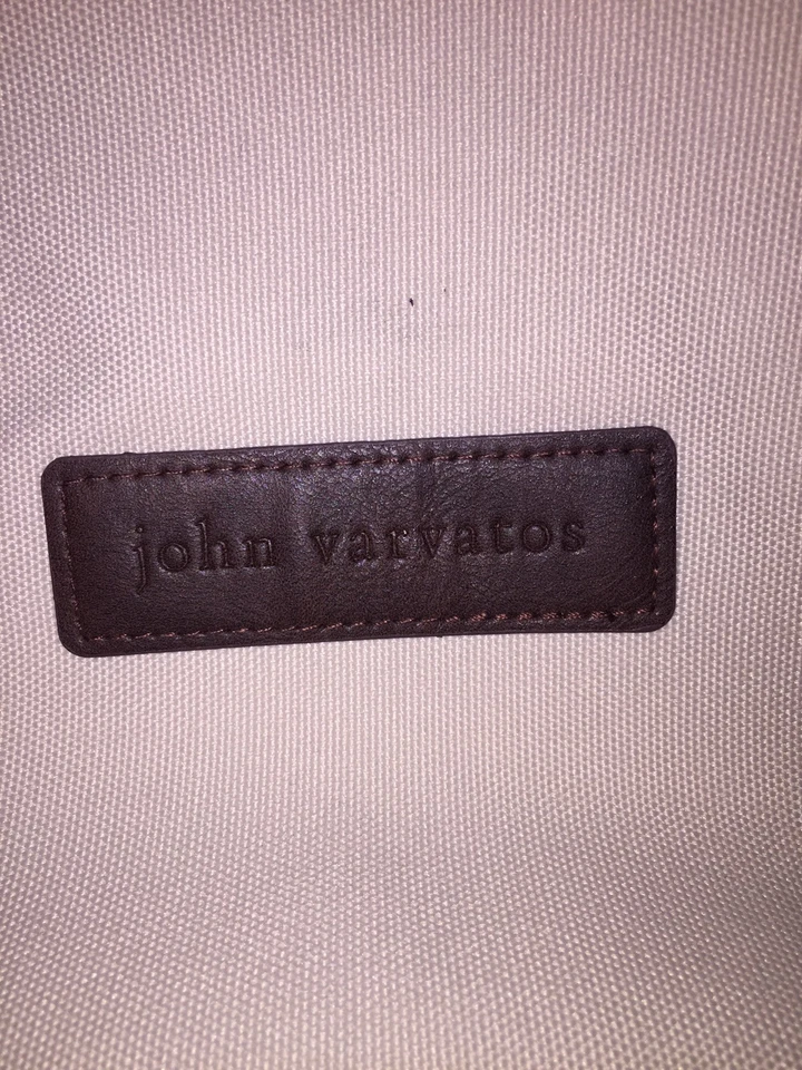 NUEVO SIN ETIQUETAS Auténtico JOHN VARVATOS Lona/Cuero Bolso de Gimnasio FIN DE SEMANA Lona Foto 3 de 4