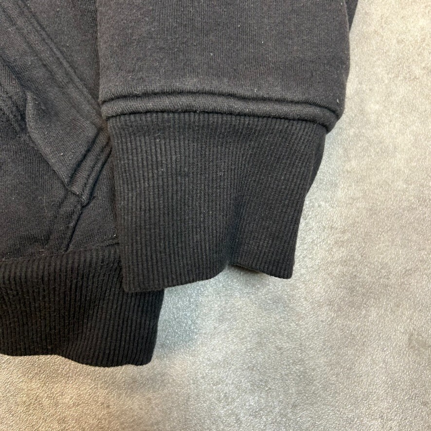 Wrangler Hoodie Mens Medium Y2K Full Zip Sherpa Lined Workwear Sweatshirt, Black image 4