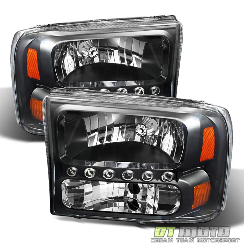 Faros LED negros para Ford F250/F350/F450 Superduty Excursion 1999-2004 Foto 3 de 4