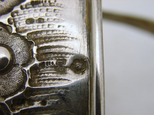 Austrian Sterling Silver Basket Chased Floral Rococo Motif Marked w Gold Wash - Picture 11 of 11