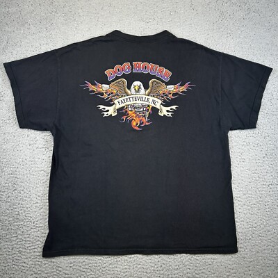 Vintage Dog House Fayetteville, NC Eagle Motorcycle Biker Graphic T-Shirt - XL