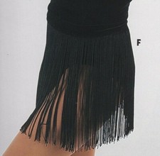 Black 15" Fringe Skirt with Velvet Stretch Waistband Snaps Large Child NWOT