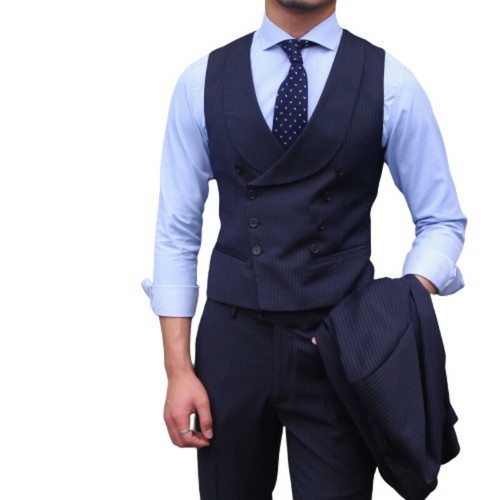 Mens Shawl Collar Double Breasted Slim 