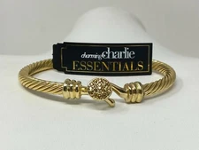 Beautiful Charming Charlie Goldtone Cable Wire 7" Bracelet with Tag