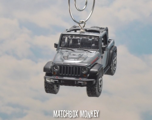 2014 Gray Jeep Wrangler Rubicon X Unlimited Open Top Christmas Ornament Adorno - Picture 3 of 12