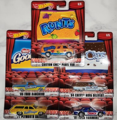 Hot Wheels Pop Culture Nestle Candy Complete Set Runts Goobers Butterfinger 50th
