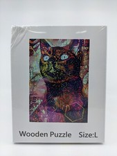 Whimsical Cat Large Wooden Puzzle New Sealed