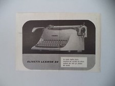 advertising Pubblicità 1949 OLIVETTI LEXICON 80