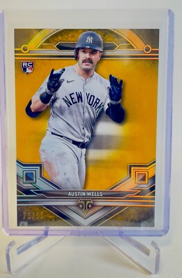 2024 Topps Triple Threads Austin Wells Rookie Gold /99 #172 New York Yankees! 