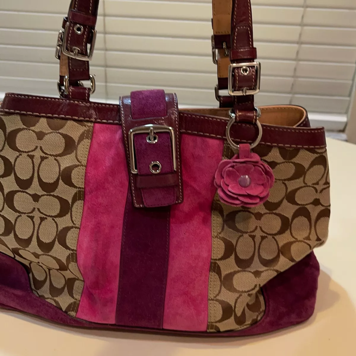 Fuschia coach purse sale