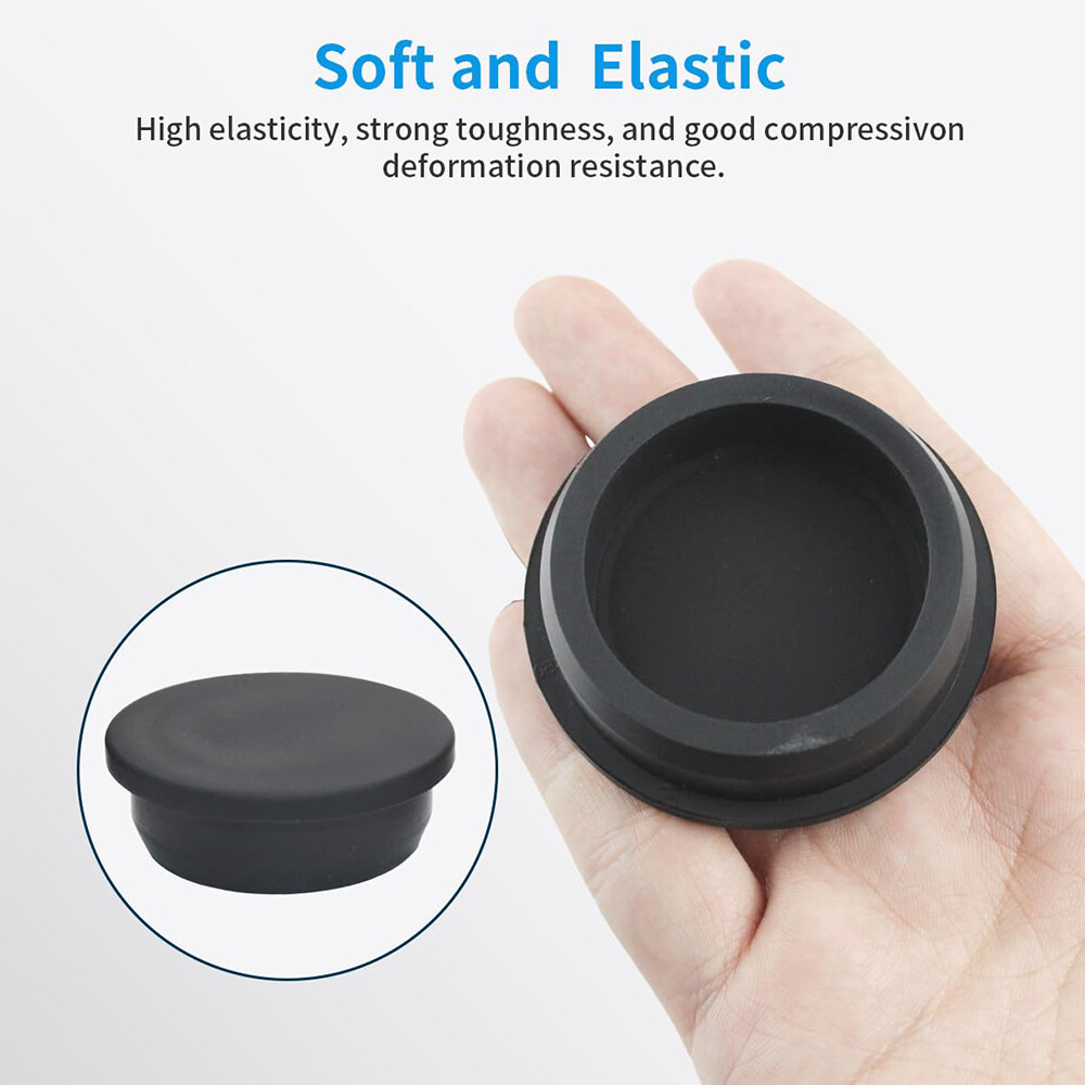 Bore 6.8mm-201.5mm Black Round Silicone Rubber Seal Hole Plugs Blanking Plugs End Caps Gasket T Type Stopper Craft Hobby DIY A 6.8mm Black