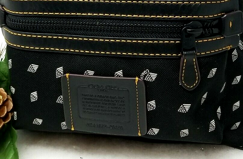 ??COACH Academy Backpack Travel Laptop Bag Diamond Black  display picture 2