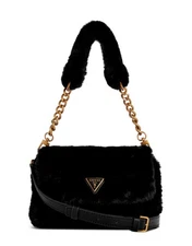 GUESS Samia Flap Small Faux-Fur Shoulder Bag
