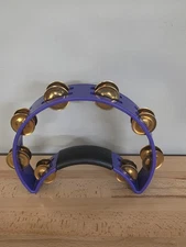 Rhythm Tech Tambourine Purple Half Moon Ergonomic Cushioned Grip Made in USA