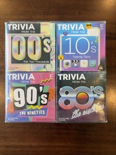 Trivia Fun 4 Pack 80  s,90  s,00  s  10  s. 40 Trivia Cards Each New In Package.