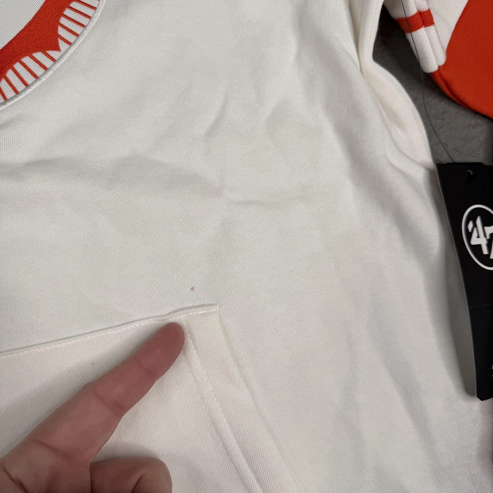 Miami Dolphins Hoodie Mens Large White Orange Historic NFL Football '47 Pullover - Image 4 of 4