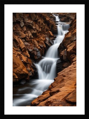 Epischer Wasserfall gerahmtes Wandbild Poster Leinwanddruck Bild