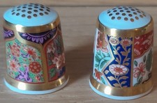 2 Vintage Royal Crown Derby English Bone China thimbles