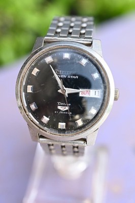 Vintage Citizen Seven Star Deluxe Mirror Dial Automatic Watch 1968 Japan