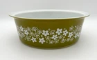 Vintage Pyrex Big Bertha 664 Spring Blossom Green Crazy Daisy Dish - NO LID
