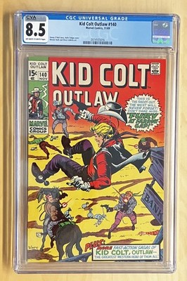 Kid Colt Outlaw #140 CGC 8.5 OWW CVA Western Marvel Comic 1969, Top 10 CGC Copy