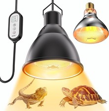 Reptile Heat Lamp Turtle Lizard Bulb Adjustable Basking Heating Lamp with Clip