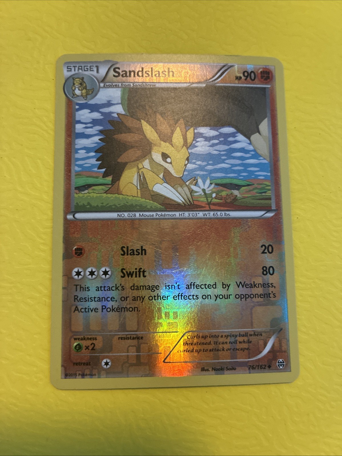 Sandslash 76/162 Reverse Holo Uncommon BREAKthrough Pokemon Card