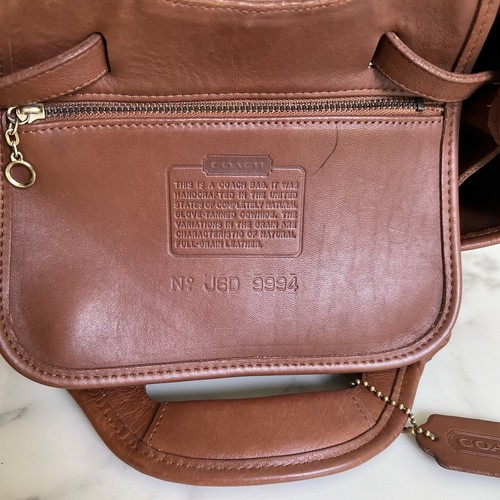 COACH Vintage Drawstring Backpack 9994 British Tan Leather Top Handle Bag USA - Picture 16 of 16