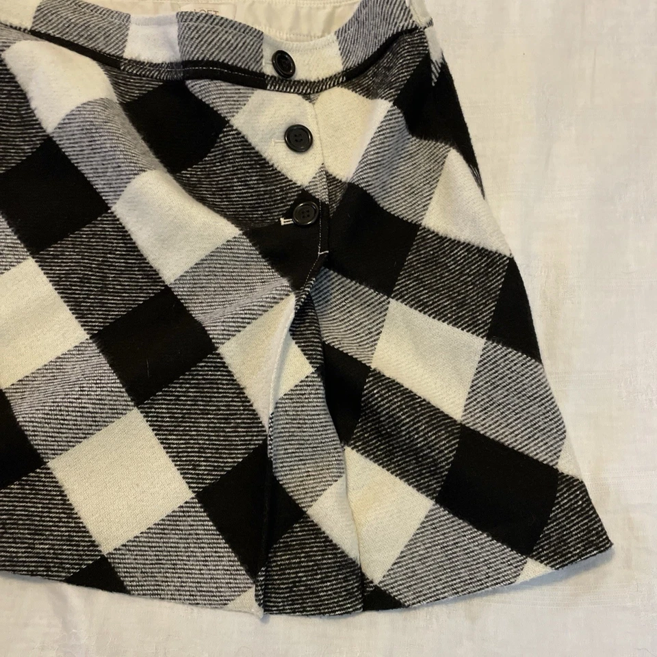 Falda envolvente Ann Taylor LOFT negra blanca búfalo a cuadros talla 8 clásica preppy Foto 4 de 4
