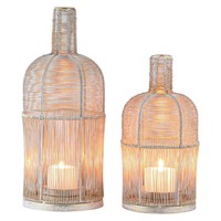 2Er Set Boho Deko Teelichthalter Windlicht Kerzenhalter Gartenlaterne Laterne