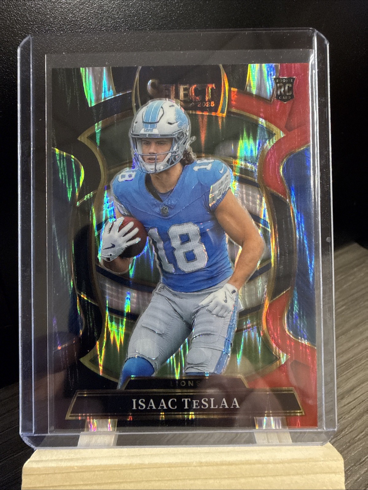 2025 Panini Select - Concourse Isaac Teslaa #70 Black & Red Shock Prizm (RC)