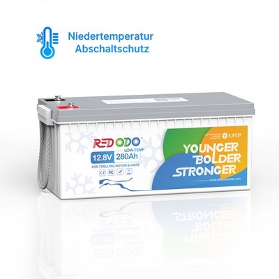 12V 280Ah LiFePO4 Lithium Batterie 200A BMS 15,000+ Zyklen mit Low-Temp Schutz