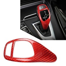 Carbon Fiber Gear Shift Knob Cover Trim For Bmw 1 2 3 4 5 6 Series X3 X5 X4 Red