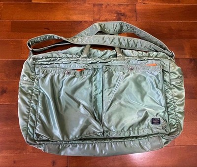 Porter Early Tanker Shoulder Bag Sz35x56x14 Nylontwill Sage Green Vintage
