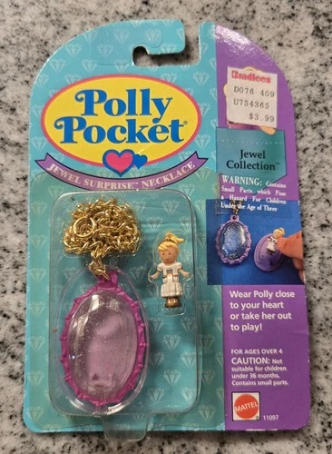 Vintage Polly Pocket Jewels Surprise Necklace RARE #11097 1993 Bluebird NEW