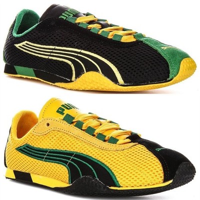 Puma H-Street Racetrack Schnürer Mesh Damen Trainer In Schwarz Gelb UK 4 - 7