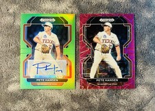 Pete Hansen 2022 Prizm Draft Green Holo Prizm Auto SSP /23 & Pink Velocity Prizm
