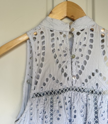 Zimmermann Dress Size 0 AU 6-8 /US 2-4 Epoque Broderie Anglaise Lace Blue Midi - Bild 13 von 16
