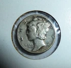 US Coin DIME Mercury 1942 D With Elongated Numeral Four Extended