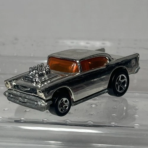 Vintage Hot Wheels ‘57 Chevy Rare Car Silver 1976 Chrome Diecast Car