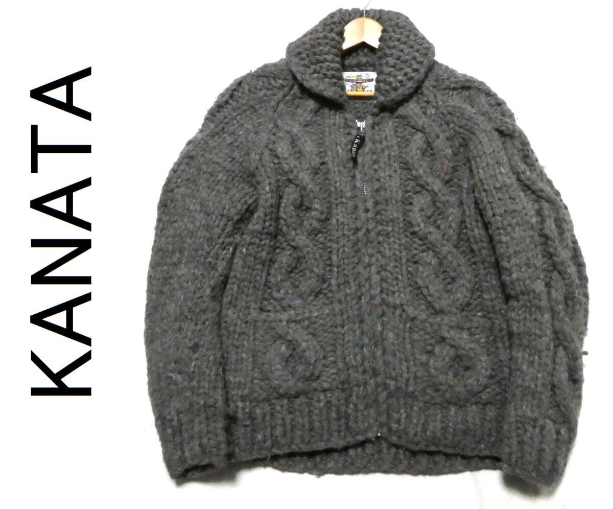 トップス Kanata Wool Cowichan Sweater Made In Canada Kanata Thick Wool Cable Knit Zip Cowichan Sweater