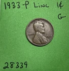 1933-P Lincoln Wheat Cent / Penny 1c Good