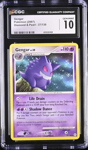 CGC 10 GEM MINT Gengar 2007 Diamond & Pearl 27/130 Pokemon Card