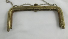 Antique Ornate Metal Filigree Purse Frame 5" France