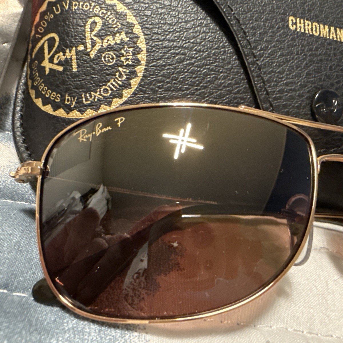 Ray-Ban Sunglasses Polarized Gold Chromance Lenses RB 3543 002/5L