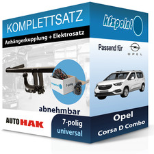 Für Opel Corsa D Combo 02.12- AUTO HAK Anhängerkupplung abnehmbar + 7polig neu