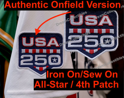 USA 250 Patch All Star / July 4th Patch Baseball Jersey Size MLB Baseball READ!